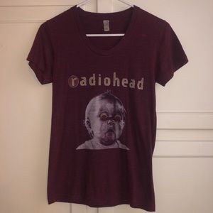 Maroon Radiohead small band tshirt